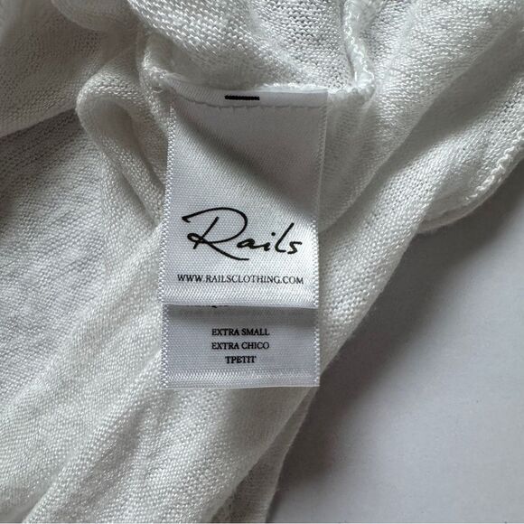 Rails White Aden Long Sleeve Top Size X-Small NWT - Picture 6 of 7